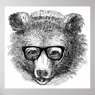 Poster Urso do hipster