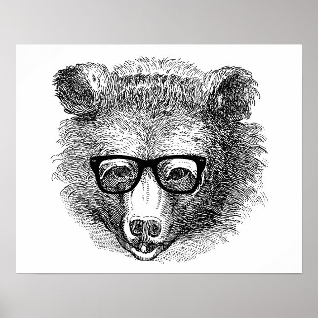Poster Urso do hipster (Frente)