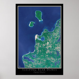 Poster Urso Dormente Dunas Nacionais de Lakeshore Satélit