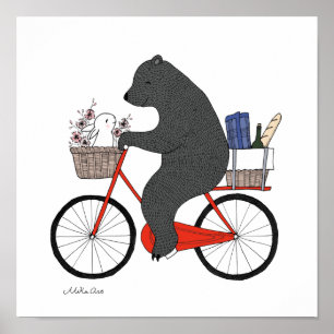 Poster Urso e Coelhinho vão ao piquenique Feliz urso Coe