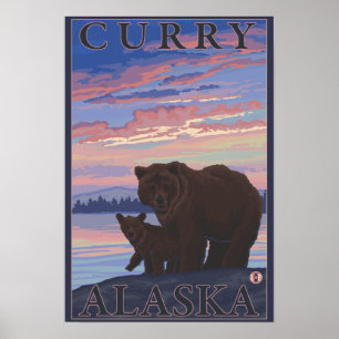 Pôster Urso e Cub - Curry, Alasca