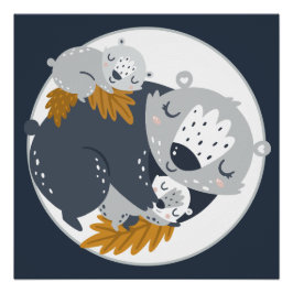 Pôster Urso e Cubos Doce