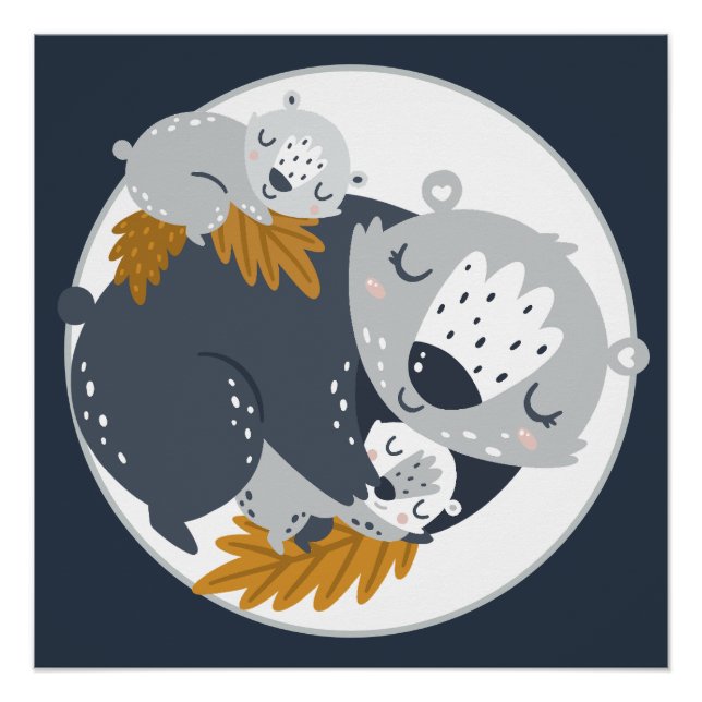 Pôster Urso e Cubos Doce (Frente)