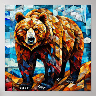 Poster Urso em Vidro Pintado