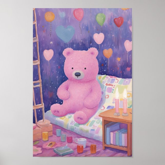 Poster Urso Enchido Adorável (Frente)