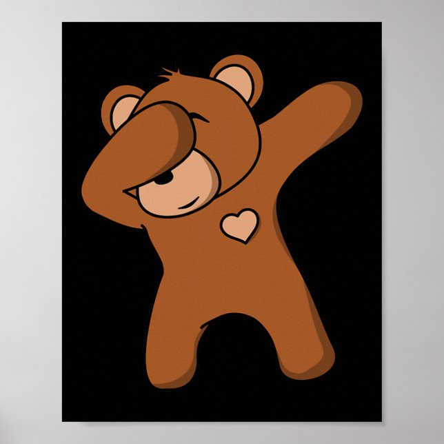 Poster Urso Engraçado Dançando Festa de Urso Bárbaro Danç (Frente)