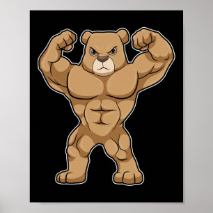 Poster Urso Fisiculturista Esportes de Fisiculturismo