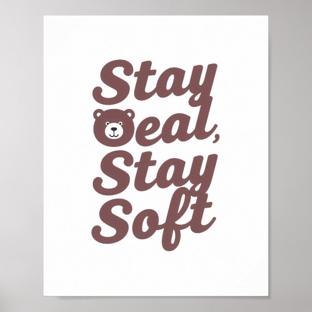 Poster Urso Fofo com Capuz Mensagem Positiva (Frente)