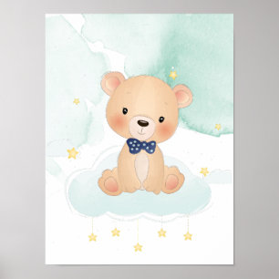 Poster Urso fofo com estrelas