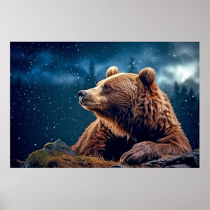 Poster Urso Grizzly Natureza Animal Maiestosa Selvagem