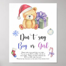 Poster Urso Inverno - Não diga menino ou menina