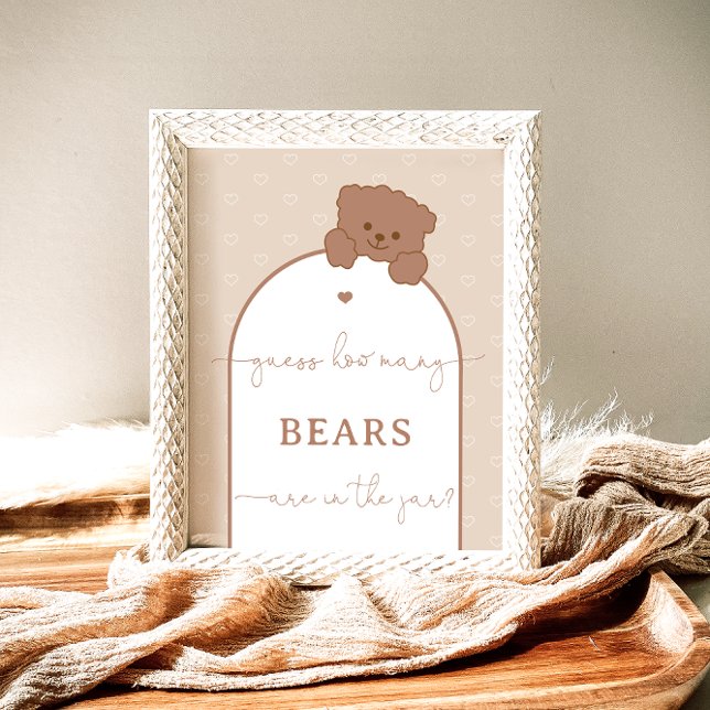 Poster Urso Justo Minimalista Adivinha Quantos Ursos (Criador carregado)
