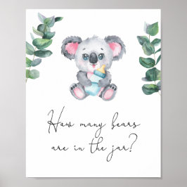 Poster Urso Koala - Adivinha quantos ursos estão no pote