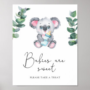 Poster Urso Koala - bebês são doces