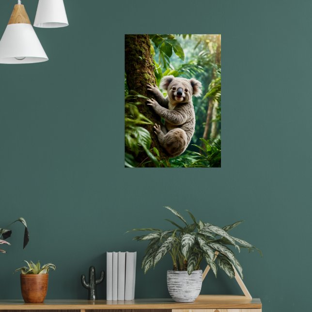 Poster Urso Koala bonito em uma árvore (Sala de Estar 1)