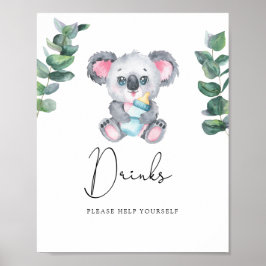 Poster Urso Koala Drinks se sirva