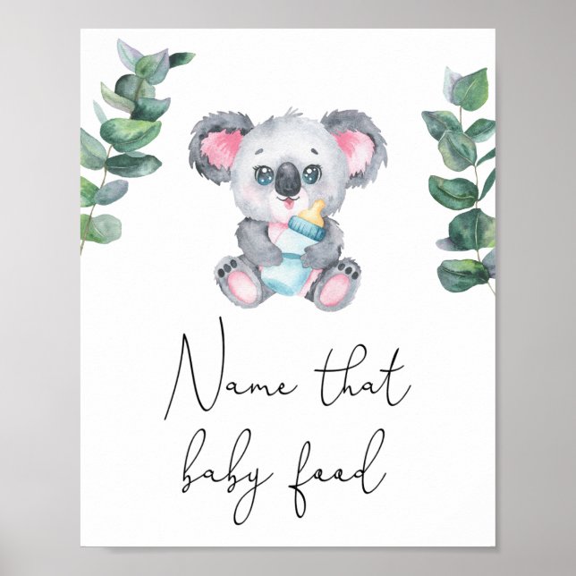 Poster Urso koala - Nome aquele alimento para bebês (Frente)