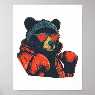 Poster Urso legal Com Pulmões E Luvas Para Meninos