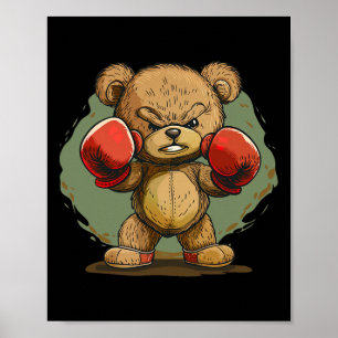 Poster Urso legal com roupa de luvas in a box