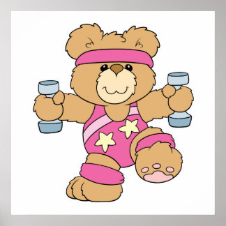 Poster Urso Malhação de exercício bonito