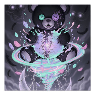 Pôster Urso Místico Pastel Goth