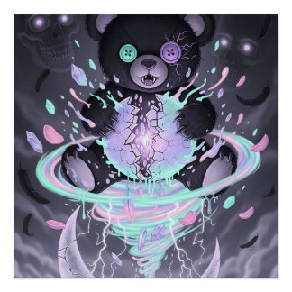 Pôster Urso Místico Pastel Goth