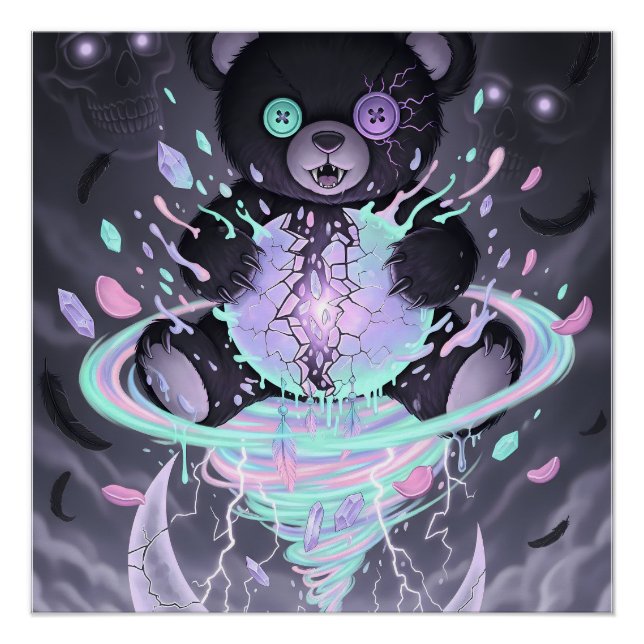 Pôster Urso Místico Pastel Goth (Frente)