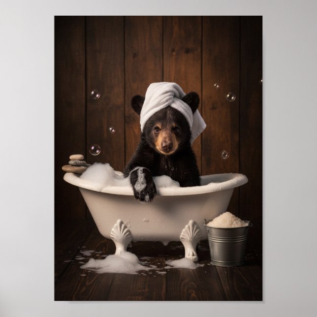 Poster Urso na Banheira (Frente)