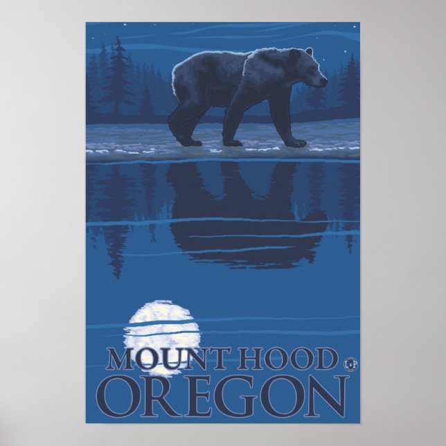 Poster Urso na Lua - Monte Hood, Oregon (Frente)