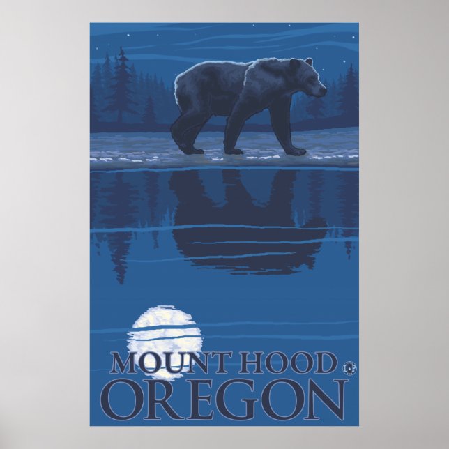 Pôster Urso na Lua - Monte Hood, Oregon (Frente)