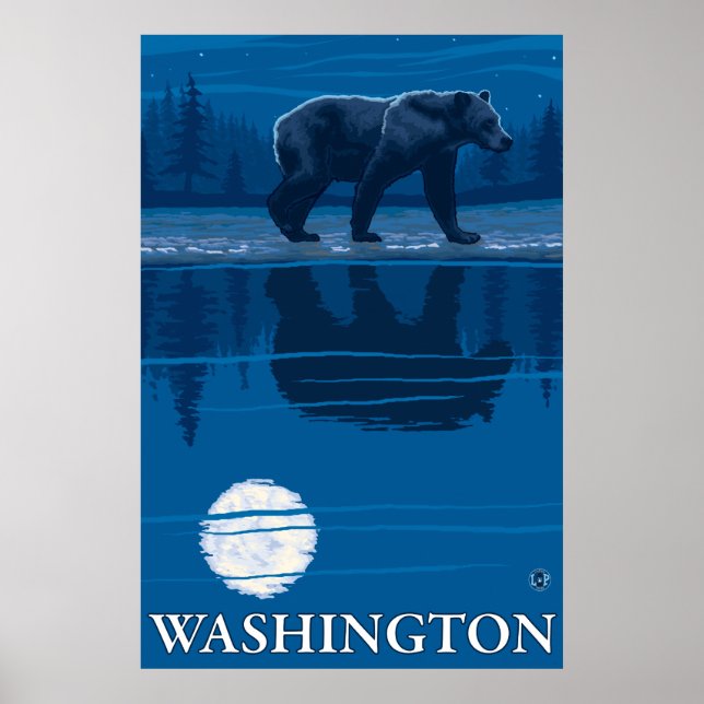 Poster Urso na Lua - Washington (Frente)