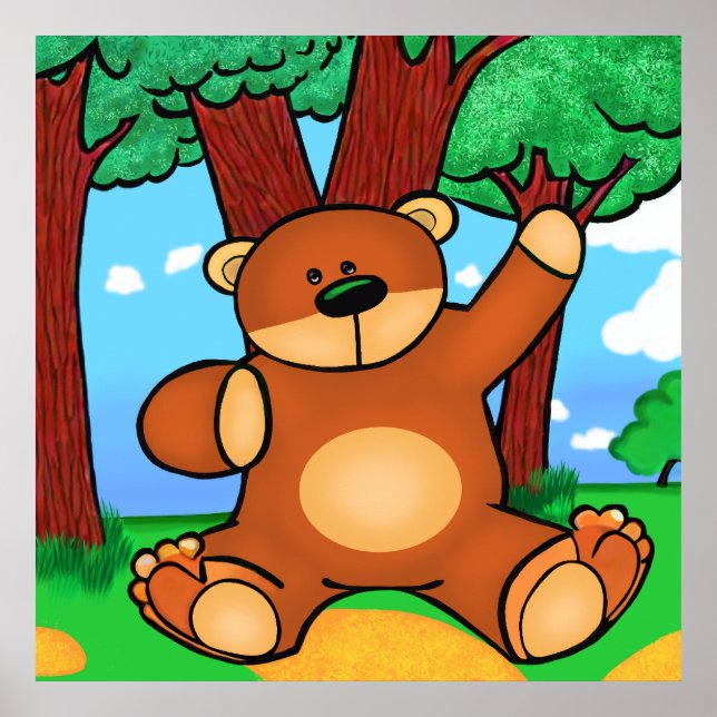 Poster Urso nas pradarias (Frente)