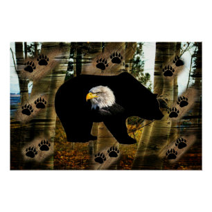 Pôster Urso Negro - Urso Negro - Urso Negro - Imprime Nat