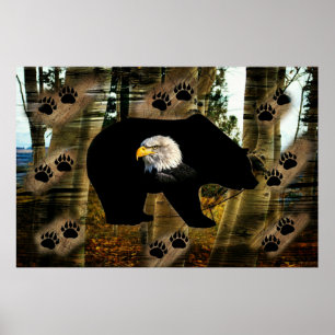 Poster Urso Negro - Urso Negro - Urso Negro - Imprime Nat