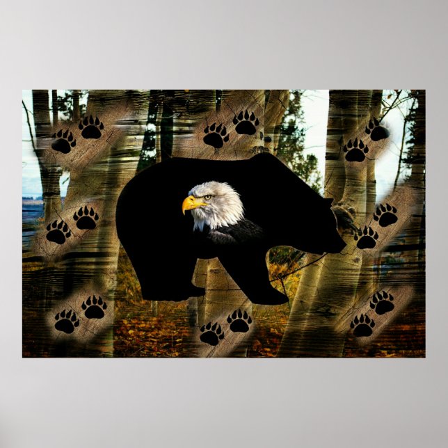 Poster Urso Negro - Urso Negro - Urso Negro - Imprime Nat (Frente)