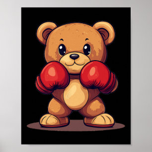 Poster Urso Nivelador Com Luvas De Boxin Para Um Olho Per