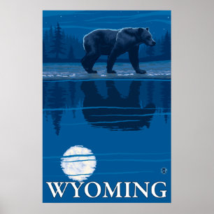 Poster Urso no luar - Wyoming