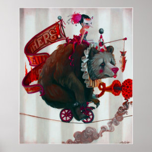 Poster "Urso numa bicicleta"