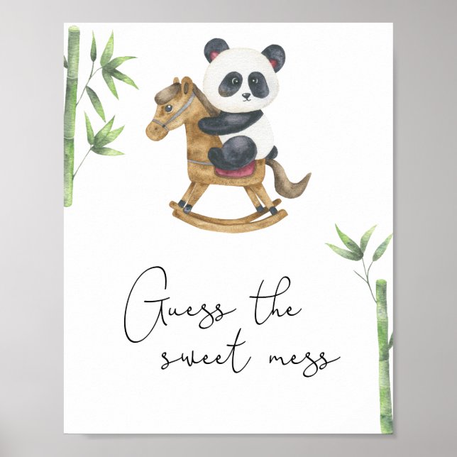 Poster Urso panda - Adivinhe a bagunça doce (Frente)