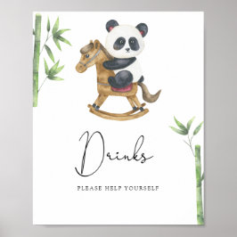 Poster Urso Panda Bebidas sirva-se
