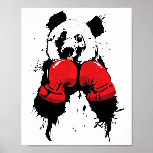 Poster Urso Panda de Boxe Pop Art Boxeador  (Frente)