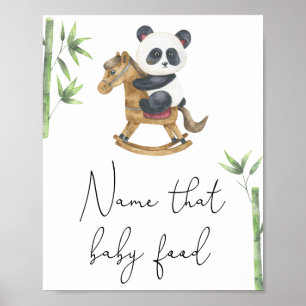 Poster Urso panda - Dê nome a comida de bebê