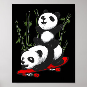 Poster Urso Panda De Skate Selvagem Panda De Skate Divert