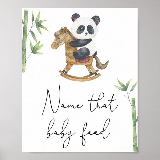 Poster Urso Panda - Dê um nome à comida bebê (Frente)