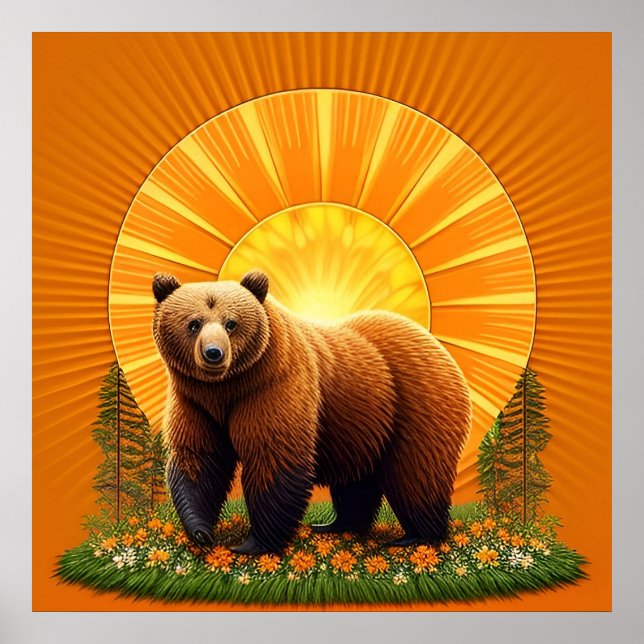 Poster Urso Pardo Majestoso (Frente)