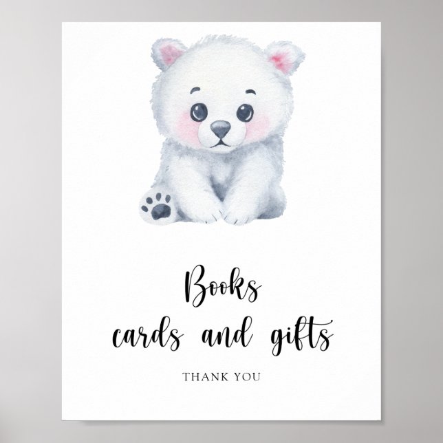 Poster Urso polar bebê - livros cartões e presentes pôste (Frente)
