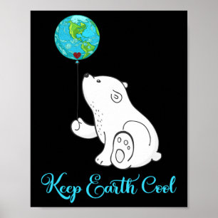 Poster Urso Polar Camisa Dia da Terra Presente Dia a Dia