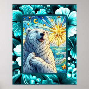 Poster Urso Polar Cinzento Grátis Vidro Escondido