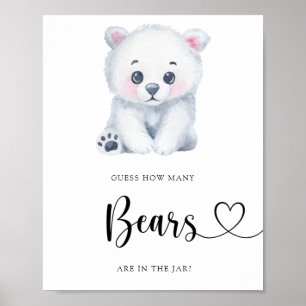 Poster Urso Polar de Inverno - adivinhe quantos ursos