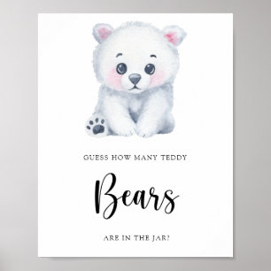 Poster Urso Polar de Inverno - adivinhe quantos ursos de
